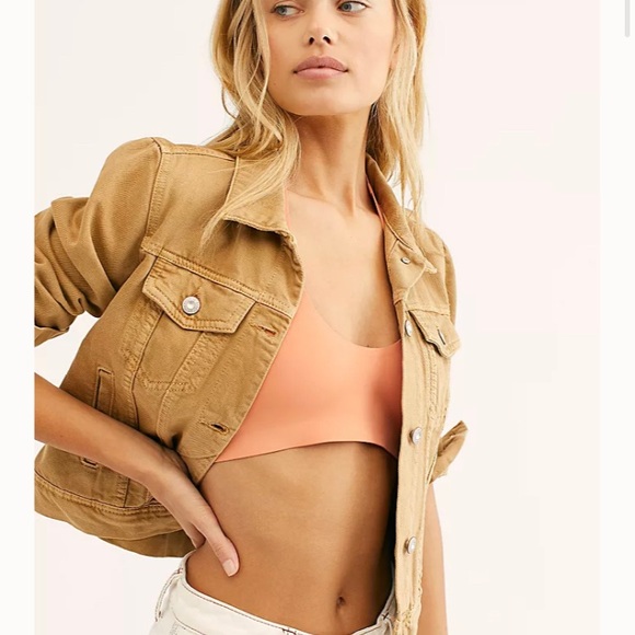 Free People Amber Halter Bralette Grapefruit - Picture 4 of 5